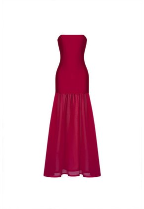 Vestido Largo Lunette Cherry Mercedes Campuzano