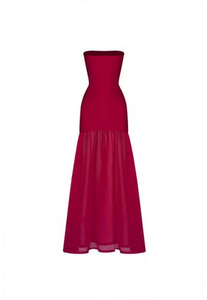 Vestido Largo Lunette Cherry Mercedes Campuzano