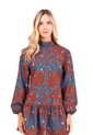 Vestido Corto Cayena Palmeras Terracota Mercedes Campuzano de Mercedes Campuzano