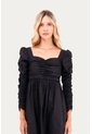 Vestido Corto Ocean Negro Mercedes Campuzano de Mercedes Campuzano