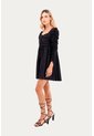Vestido Corto Ocean Negro Mercedes Campuzano de Mercedes Campuzano