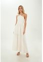 Vestido Largo Regine Beige Mercedes Campuzano de Mercedes Campuzano