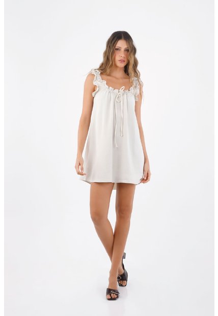 Vestido Corto Deena Marfil Mercedes Campuzano