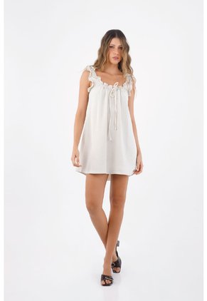Vestido Corto Deena Marfil Mercedes Campuzano