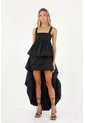 Vestido Largo Luvana Negro Mercedes Campuzano de Mercedes Campuzano