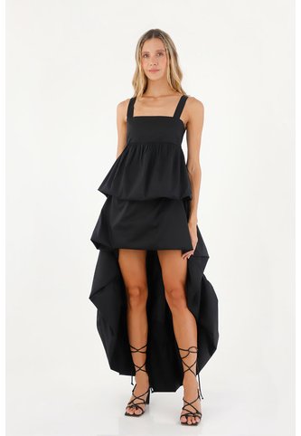 Vestido Largo Luvana Negro Mercedes Campuzano Mercedes Campuzano