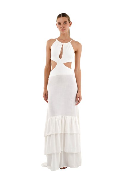 Vestido Largo Rue Marfil Mercedes Campuzano