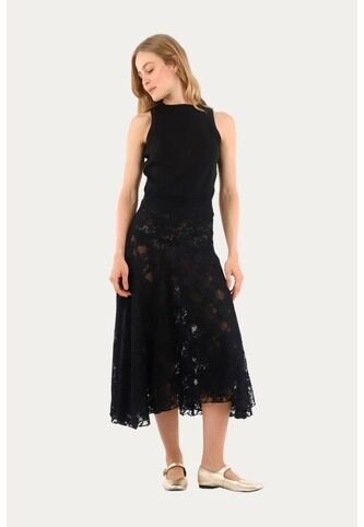 Falda Larga Samantha Negro Mercedes Campuzano Mercedes Campuzano