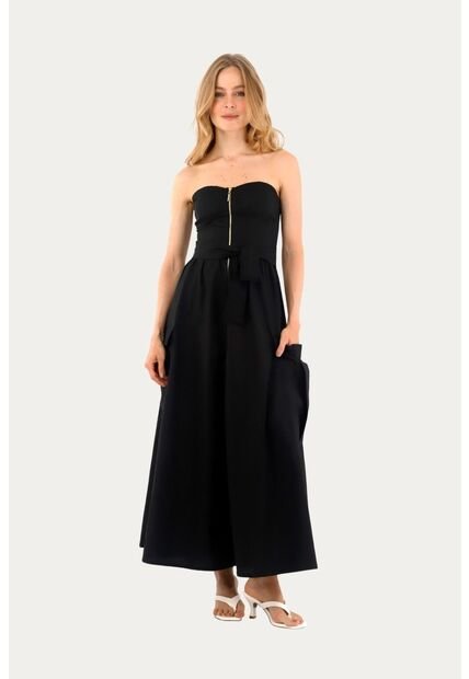 Vestido Largo Glens Negro Mercedes Campuzano