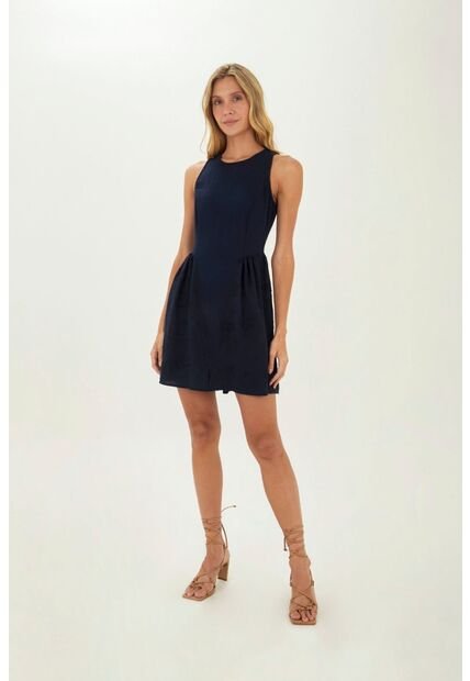 Vestido Corto Solene Azul Mercedes Campuzano