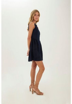 Vestido Corto Solene Azul Mercedes Campuzano