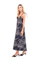 Vestido Largo Oceanic Palmeras Negro Mercedes Campuzano de Mercedes Campuzano