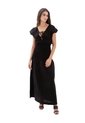 Vestido Largo Carlota Negro Mercedes Campuzano de Mercedes Campuzano