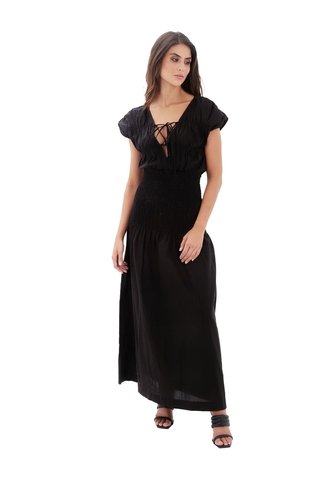 Vestido Largo Carlota Negro Mercedes Campuzano Mercedes Campuzano