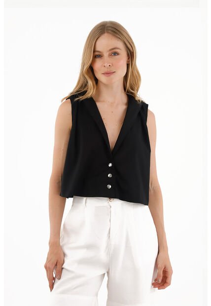 Chaleco Zulima Negro Mercedes Campuzano