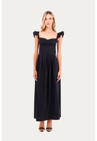 Vestido Largo Mellow Negro Mercedes Campuzano Mercedes Campuzano