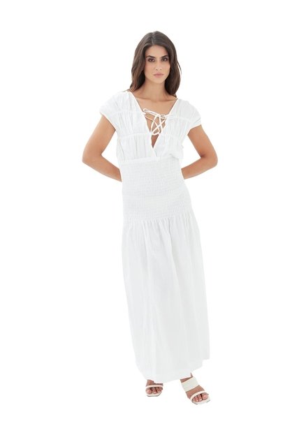 Vestido Largo Carlota Marfil Mercedes Campuzano