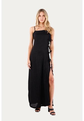 Vestido Largo Rosae Negro Mercedes Campuzano Mercedes Campuzano