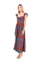 Vestido Largo Flora Palmeras Terracota Mercedes Campuzano de Mercedes Campuzano