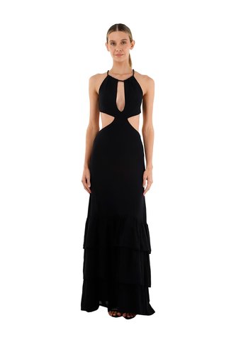 Vestido Largo Rue Negro Mercedes Campuzano Mercedes Campuzano