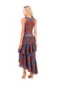 Vestido Largo Fuego Palmeras Terracota Mercedes Campuzano de Mercedes Campuzano