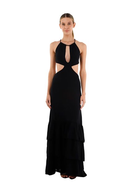 Vestido Largo Rue Negro Mercedes Campuzano