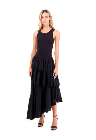 Vestido Largo Fuego Negro Mercedes Campuzano Mercedes Campuzano