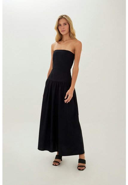 Vestido Largo Kira Azul Oscuro Mercedes Campuzano