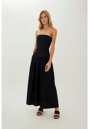 Vestido Largo Kira Azul Oscuro Mercedes Campuzano