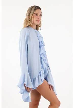 Camisa Aurea  Azul Claro Mercedes Campuzano