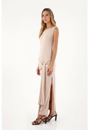 Vestido Largo Bruma Arena Mercedes Campuzano