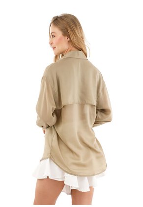 Camisa Fleur Toupe Mercedes Campuzano