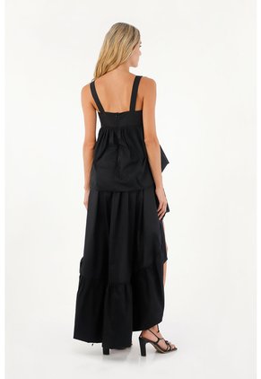 Vestido Largo Luvana Negro Mercedes Campuzano