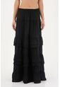 Falda Larga Julie Negro Mercedes Campuzano de Mercedes Campuzano