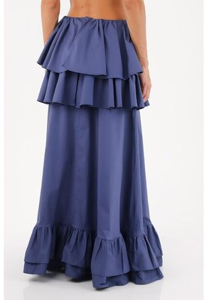 Falda Larga Brumelia Azul Oscuro Mercedes Campuzano