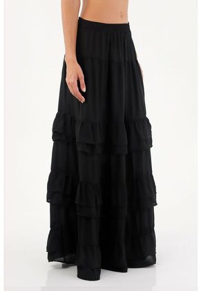 Falda Larga Julie Negro Mercedes Campuzano