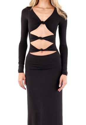 Vestido Largo Mística Negro Mercedes Campuzano