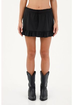 Falda Corta Amanecer Negro Mercedes Campuzano