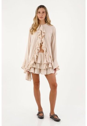 Camisa Aurea  Beige Mercedes Campuzano