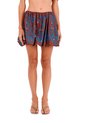 Falda Corta Coral Palmeras Terracota Mercedes Campuzano de Mercedes Campuzano