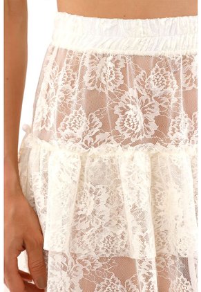 Falda Corta Solana Marfil Mercedes Campuzano
