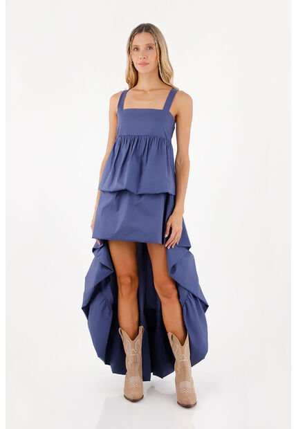 Vestido Largo Luvana Azul Oscuro Mercedes Campuzano