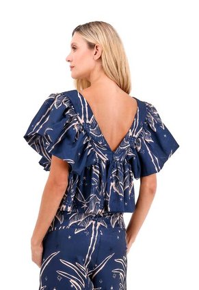 Top Brisa Palmeras Azul Mercedes Campuzano