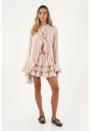 Camisa Aurea  Beige Mercedes Campuzano