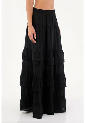 Falda Larga Julie Negro Mercedes Campuzano