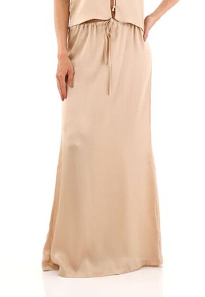 Falda Larga Brigitte Beige Mercedes Campuzano