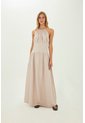 Vestido Largo Leah Beige Mercedes Campuzano de Mercedes Campuzano