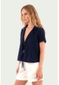 Camisa Cabo Azul Oscuro Mercedes Campuzano de Mercedes Campuzano