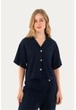 Camisa Matilde Azul Oscuro Mercedes Campuzano de Mercedes Campuzano