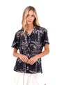 Camisa Wonder Palmeras Negro Mercedes Campuzano de Mercedes Campuzano